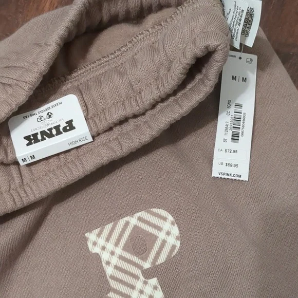 New VS New Vs PINK Ivy Fleece Campus Sweatpants Damaged - Picture 4 of 6